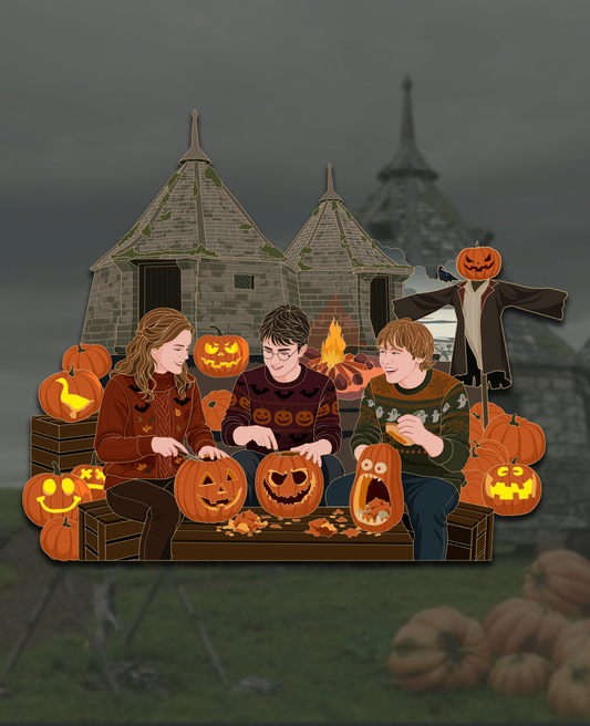 Jack-o-Lantern Jinxes: Ron, Hermione, and Harry
